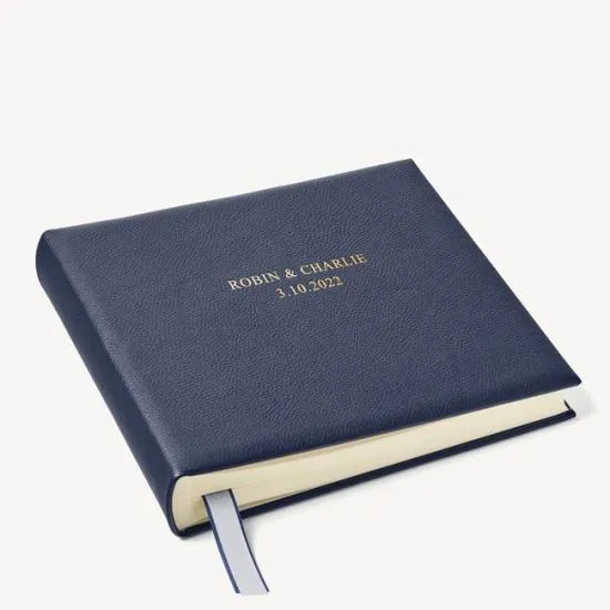 12inch Leather Photo Album Navy Pebble Women Aspinal Of London Albums