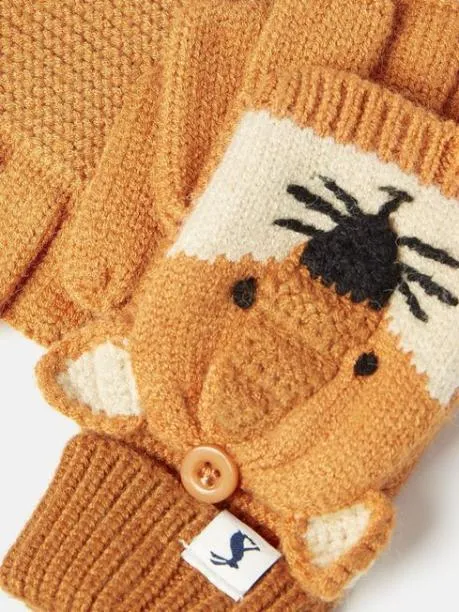 Accessories Boys Joules Orange Fox Character Gloves
