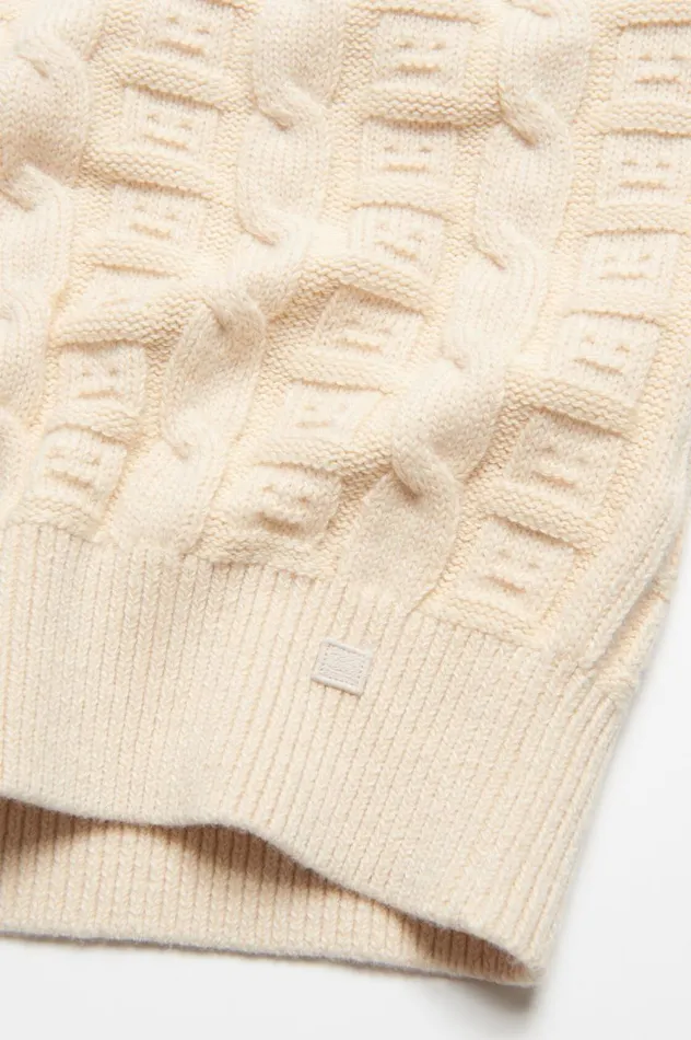 Acne Studios Cable Wool Sleeveless Jumper Oatmeal Melange Women Knitwear