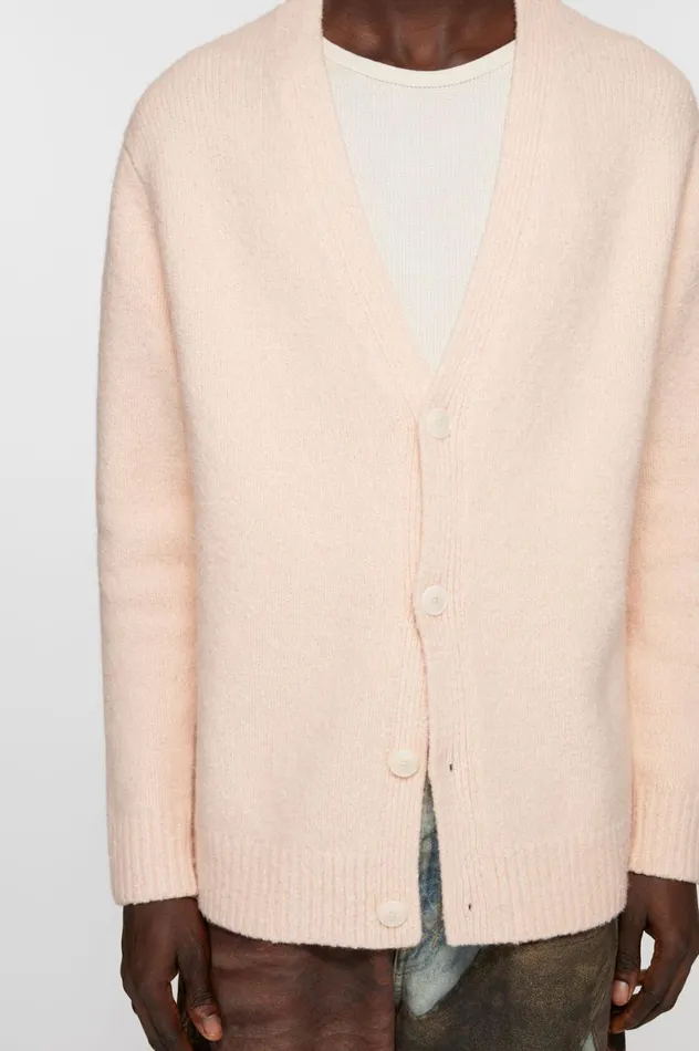Acne Studios Cardigan Wool Blend Light Pink Men Knitwear