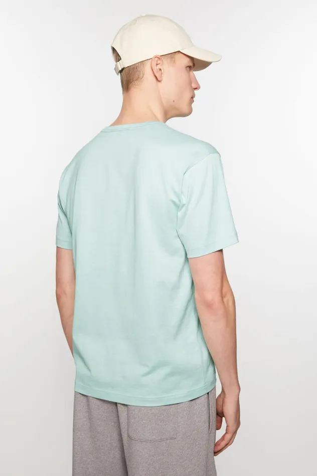Acne Studios Crew Neck Tshirt Regular Fit Dusty Blue Men Tshirts