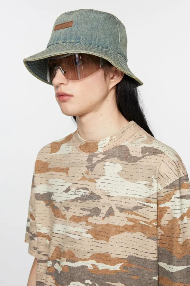 Acne Studios Denim Bucket Hat Bluebeige Women Hats