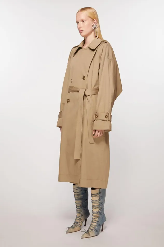 Acne Studios Doublebreasted Trench Coat Cold Beige Women Outerwear