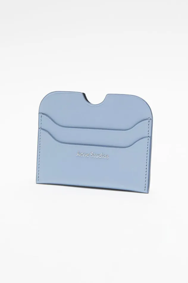Acne Studios Leather Card Holder Baby Bluebrown Women Small Leather Goods