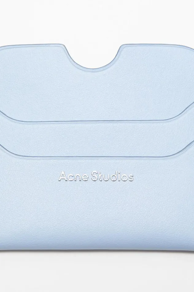 Acne Studios Leather Card Holder Baby Bluebrown Women Small Leather Goods