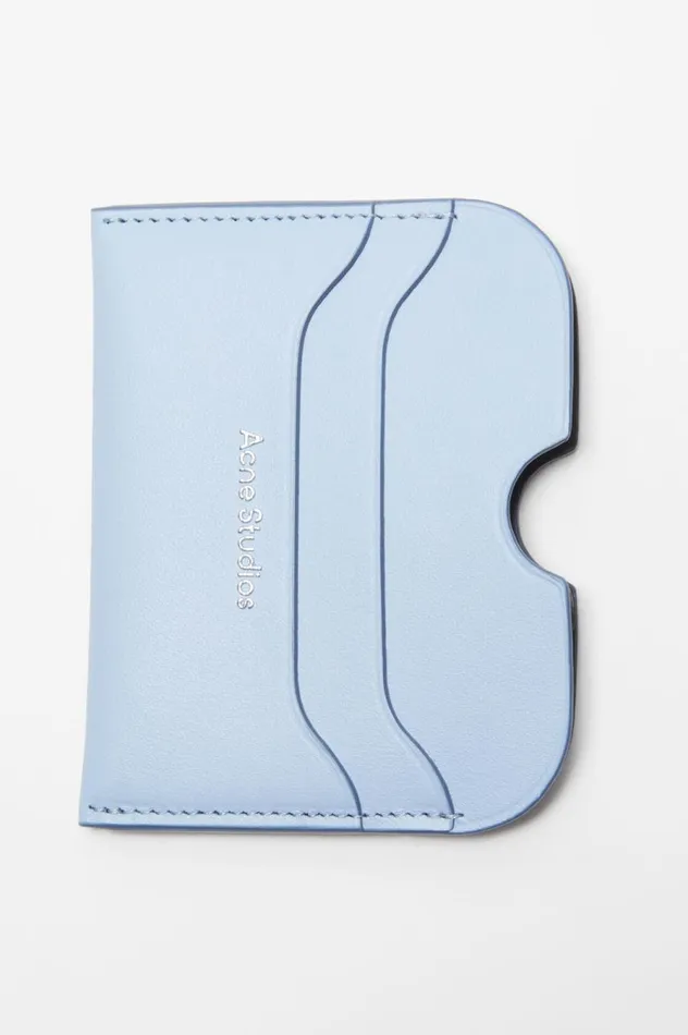 Acne Studios Leather Card Holder Baby Bluebrown Women Small Leather Goods