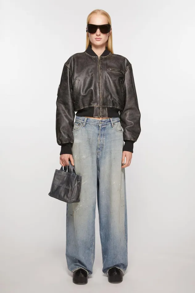 Acne Studios Logo Mini Shoulder Tote Bag Silverblue Women Bags