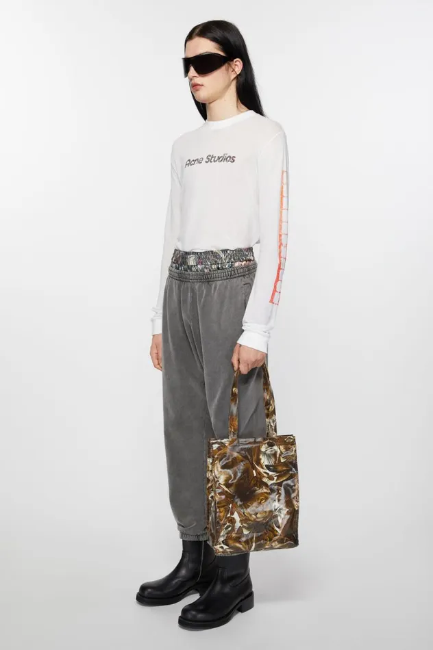 Acne Studios Logo Shoulder Tote Bag Cognac Brown Multi Women Bags