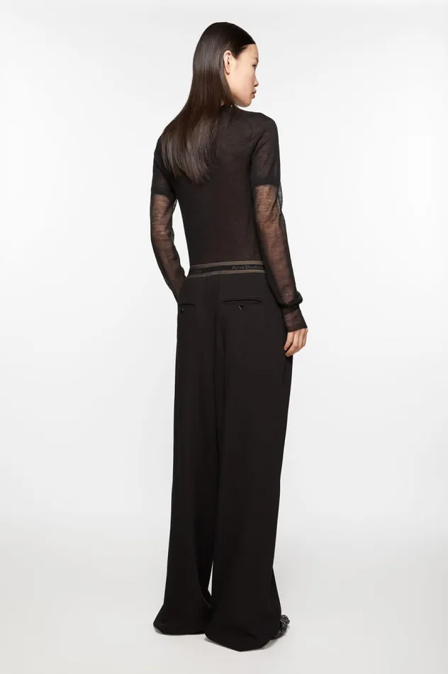 Acne Studios Logo Tape Trousers Black Women Trousers