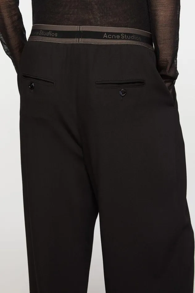 Acne Studios Logo Tape Trousers Black Women Trousers
