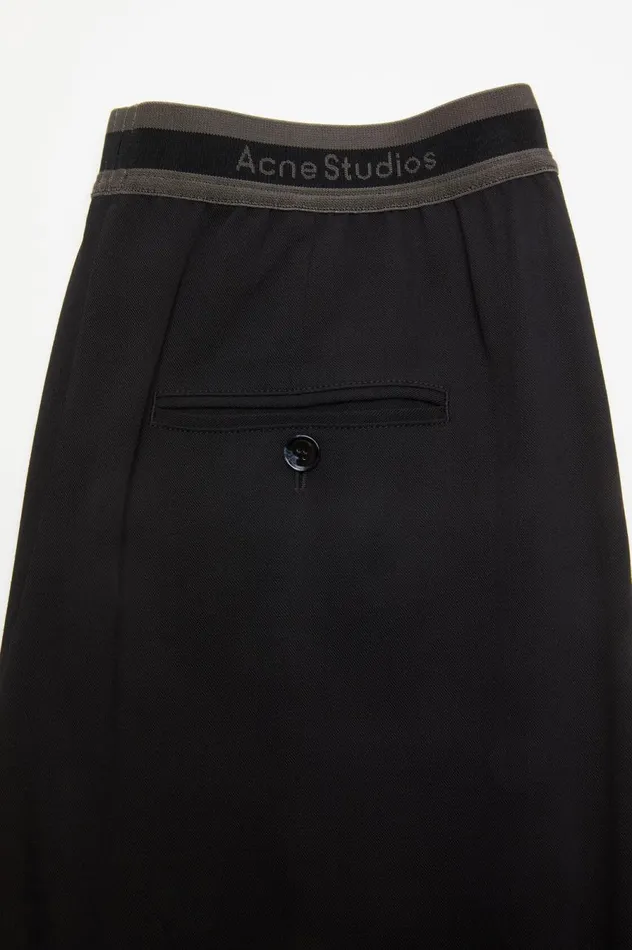 Acne Studios Logo Tape Trousers Black Women Trousers