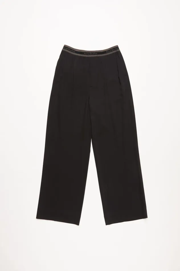 Acne Studios Logo Tape Trousers Black Women Trousers