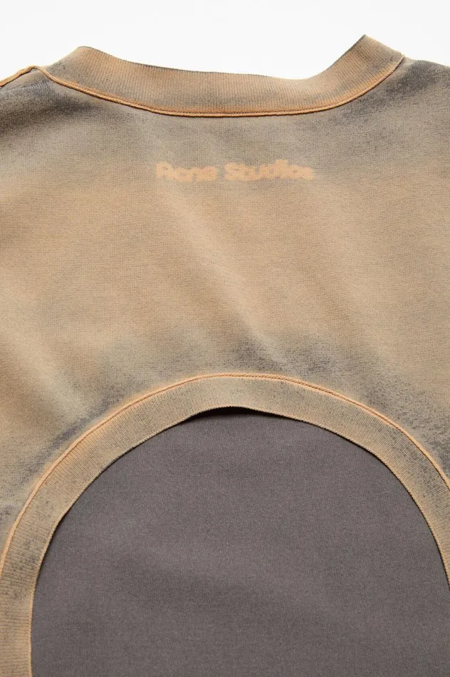 Acne Studios Long Sleeve Cutout Tshirt Desert Beige Women Knitwear