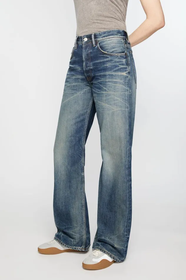 Acne Studios Loose Fit Jeans 8211 2021F Mid Blue Women Jeans