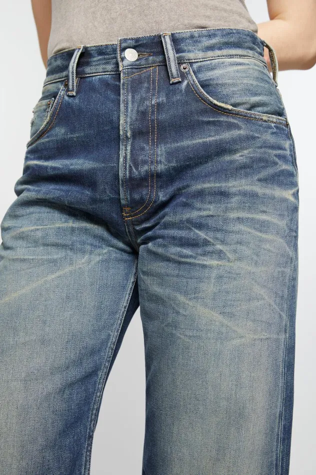 Acne Studios Loose Fit Jeans 8211 2021F Mid Blue Women Jeans