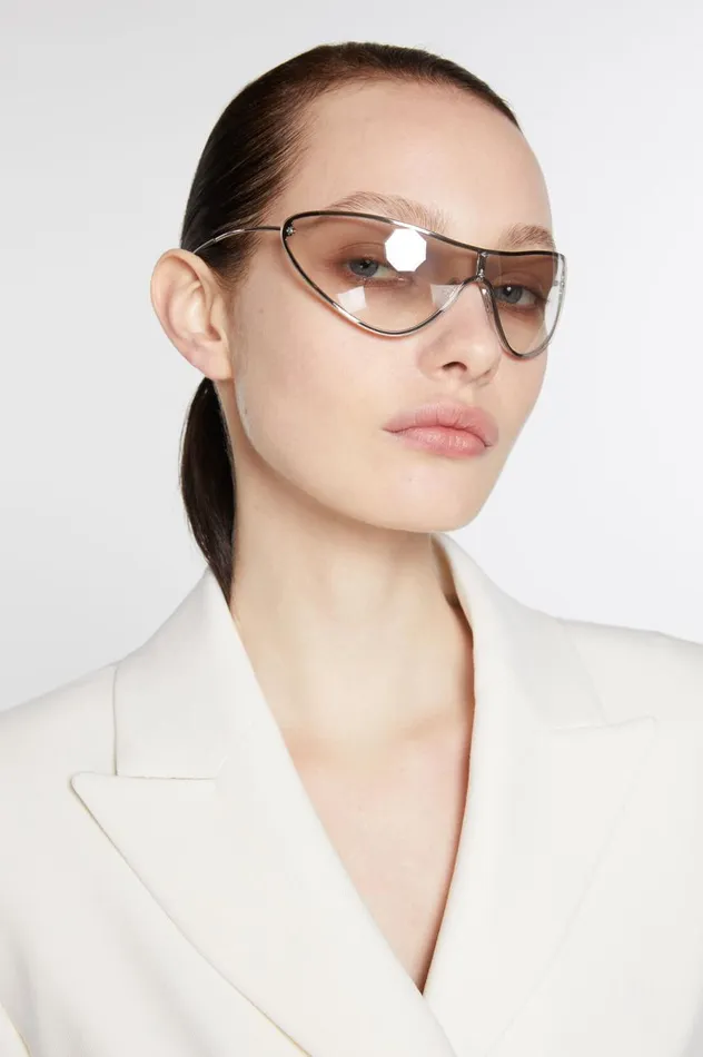 Acne Studios Metal Frame Sunglasses Transparentsilver Men Eyewear