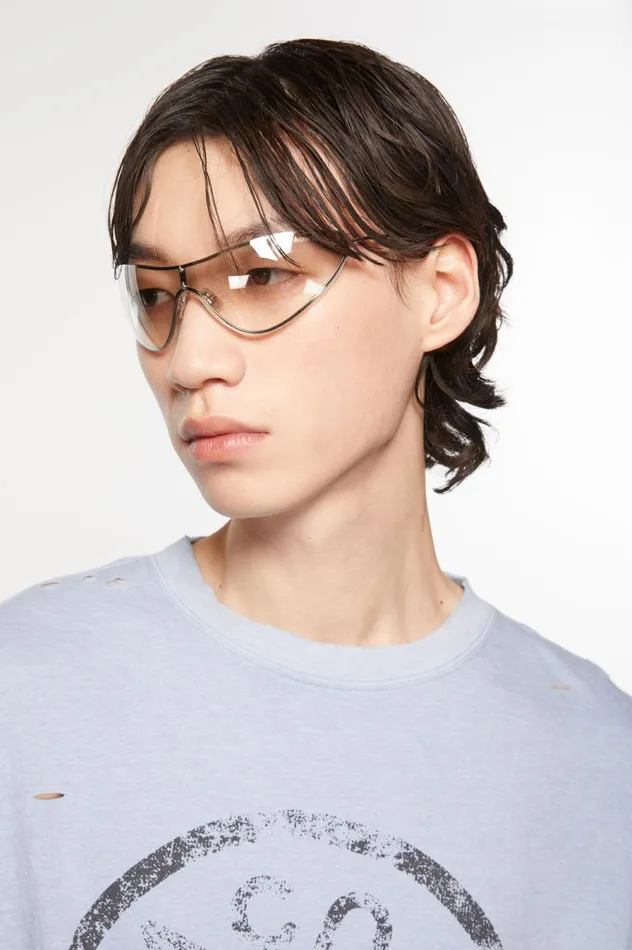 Acne Studios Metal Frame Sunglasses Transparentsilver Men Eyewear