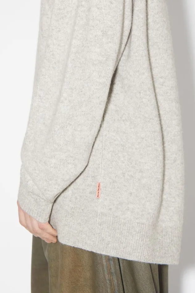Acne Studios Wool Cashmere Hoodie Light Grey Melange Men Knitwear