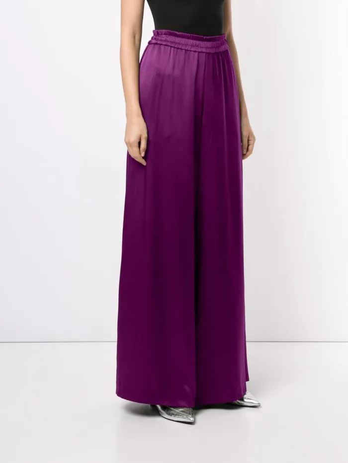 Adam Lippes Pants WideLeg Sweatpant In Silk Charmeuse Violet 8211 Women