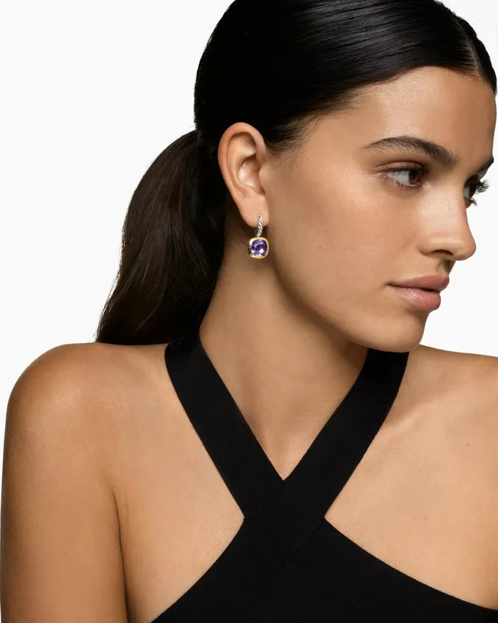Albion Drop Earrings In Sterling Silver With 18K Yellow Gold And Amethyst 10mm Women David Yurman Drop Albion Drop Earrings In Sterling Silver With 18K Yellow Gold And Amethyst 10mm Women David Yurman Drop