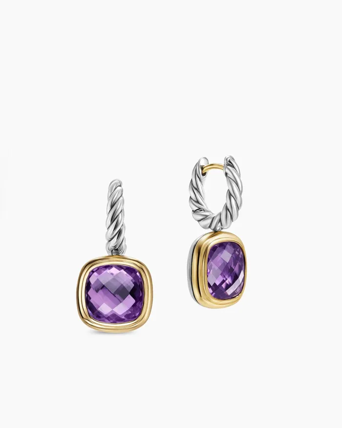 Albion Drop Earrings In Sterling Silver With 18K Yellow Gold And Amethyst 10mm Women David Yurman Drop Albion Drop Earrings In Sterling Silver With 18K Yellow Gold And Amethyst 10mm Women David Yurman Drop