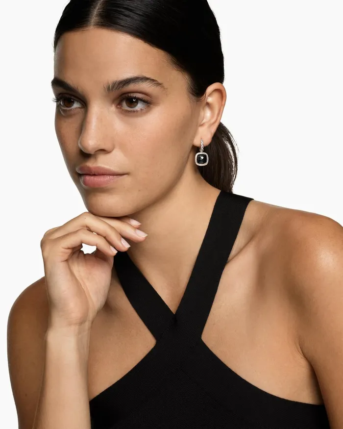 Albion Drop Earrings In Sterling Silver With Black Onyx And Diamonds 10mm Women David Yurman Drop Albion Drop Earrings In Sterling Silver With Black Onyx And Diamonds 10mm Women David Yurman Drop