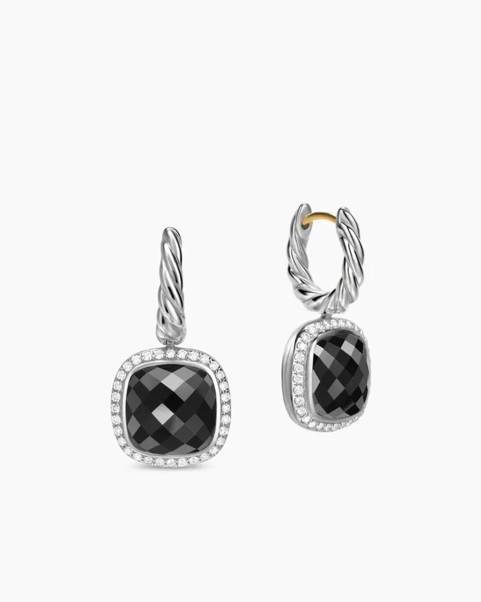 Albion Drop Earrings In Sterling Silver With Black Onyx And Diamonds 10mm Women David Yurman Drop Albion Drop Earrings In Sterling Silver With Black Onyx And Diamonds 10mm Women David Yurman Drop