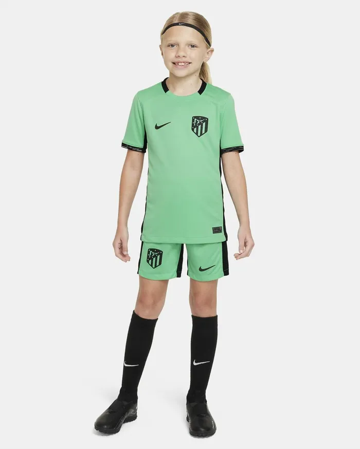 All Clothing Kids Nike Atltico Madrid 202324 Stadium Third Spring Greenblackblack