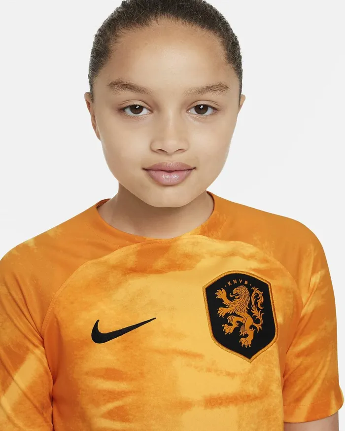 All Clothing Kids Nike Netherlands 202223 Stadium Home Laser Orangeblack