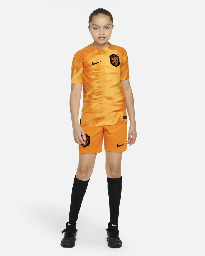 All Clothing Kids Nike Netherlands 202223 Stadium Home Laser Orangeblack