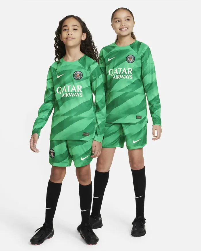 All Clothing Kids Nike Paris SaintGermain 202324 Stadium Goalkeeper Stadium Greenstadium Greenmalachitewhite
