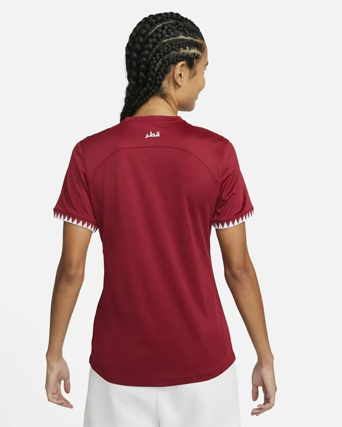 All Clothing Women Nike Qatar 202223 Stadium Home Desert Maroonwhite