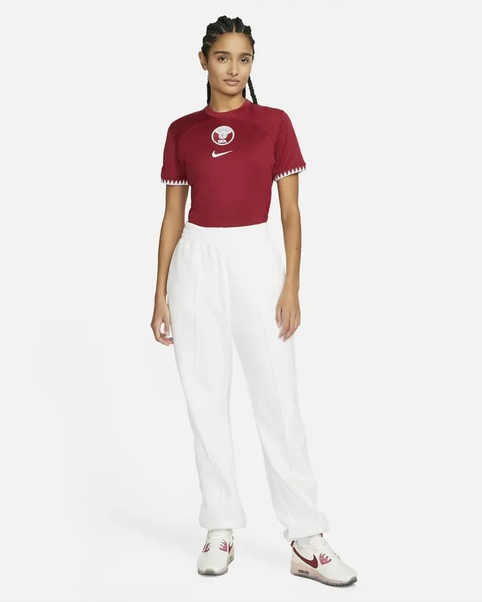 All Clothing Women Nike Qatar 202223 Stadium Home Desert Maroonwhite