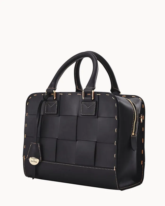 Alto Woven Satchel Black Women Dooney and Bourke Satchels Alto Woven Satchel Black Women Dooney and Bourke Satchels