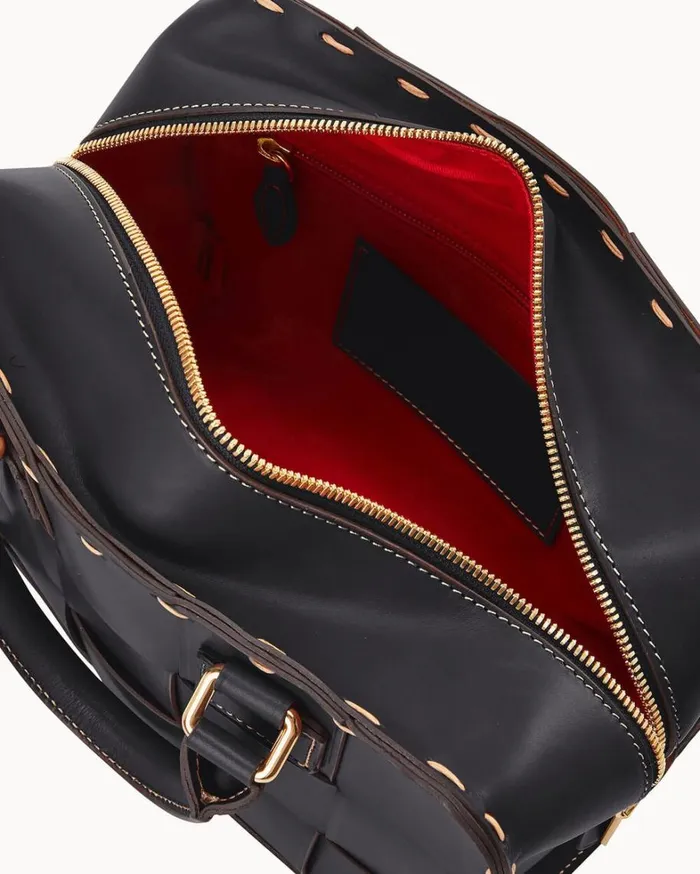 Alto Woven Satchel Black Women Dooney and Bourke Satchels Alto Woven Satchel Black Women Dooney and Bourke Satchels
