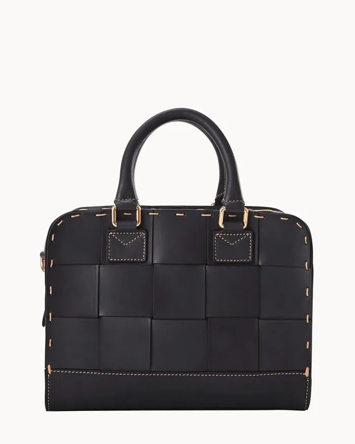 Alto Woven Satchel Black Women Dooney and Bourke Satchels Alto Woven Satchel Black Women Dooney and Bourke Satchels