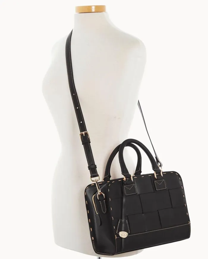 Alto Woven Satchel Black Women Dooney and Bourke Satchels Alto Woven Satchel Black Women Dooney and Bourke Satchels