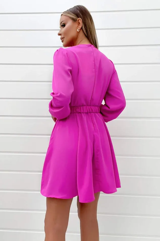AX Paris Dresses Cerise Wrap Over Belted Skater Dress
