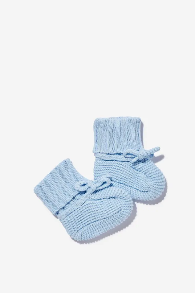 Baby Organic Newborn Cotton On Organic Knit Booties White Water Blue