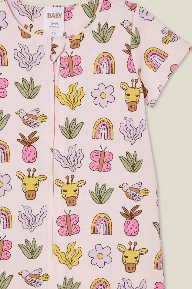 Baby Rompers and Bubbysuits Cotton On The Billie Short Sleeve Zip Romper Ballerinatropical Girl Jungle Baby Rompers and Bubbysuits Cotton On The Billie Short Sleeve Zip Romper Ballerinatropical Girl Jungle