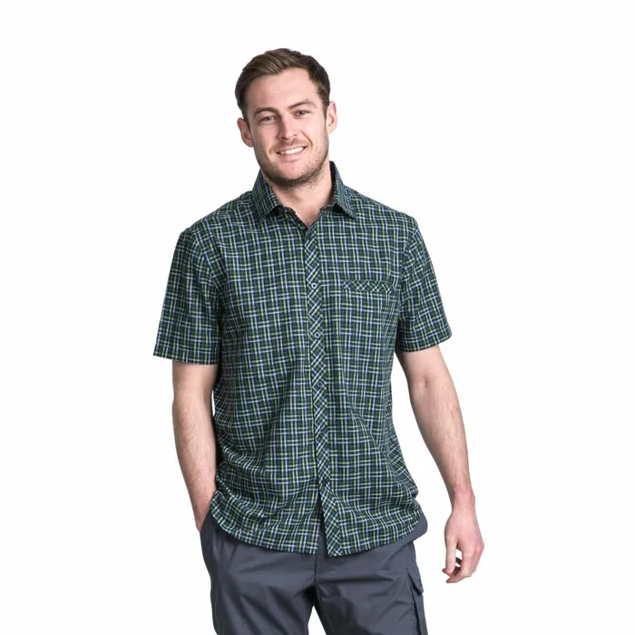 Baffin Short Sleeve Checked Shirt Olive Check Men Trespass Shirts