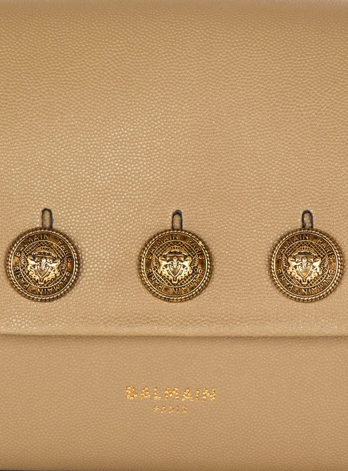 Balmain Clutches Women Emblegraveme Flap Grained Calfskin Bag Brown