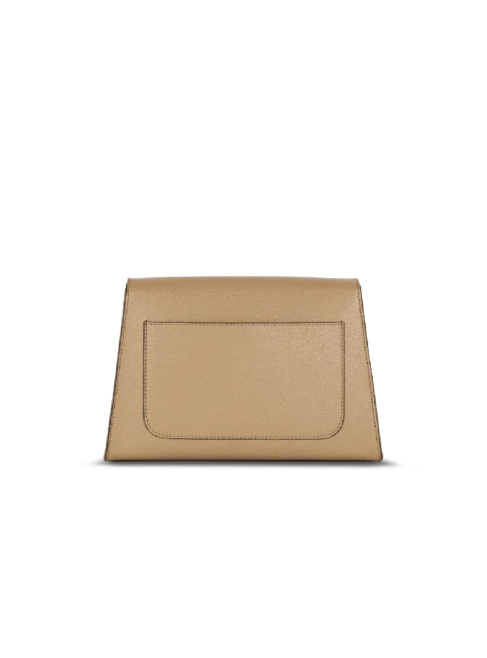 Balmain Clutches Women Emblegraveme Flap Grained Calfskin Bag Brown