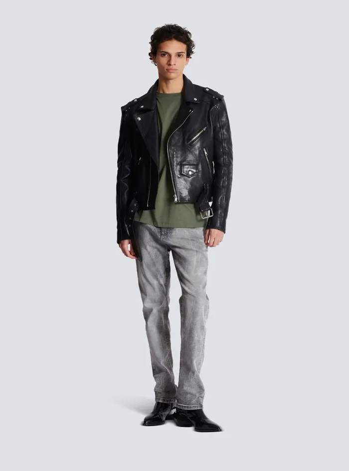 Balmain Denim Men Grey Denim Regularfit Jeans Grey