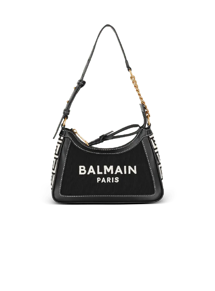 Balmain Handbags Women BArmy Handbag In Monogrammed Canvas And Leather Black