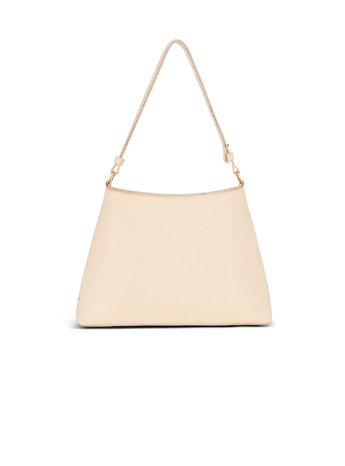 Balmain Handbags Women Emblegraveme Handbag In Grained Leather Beige