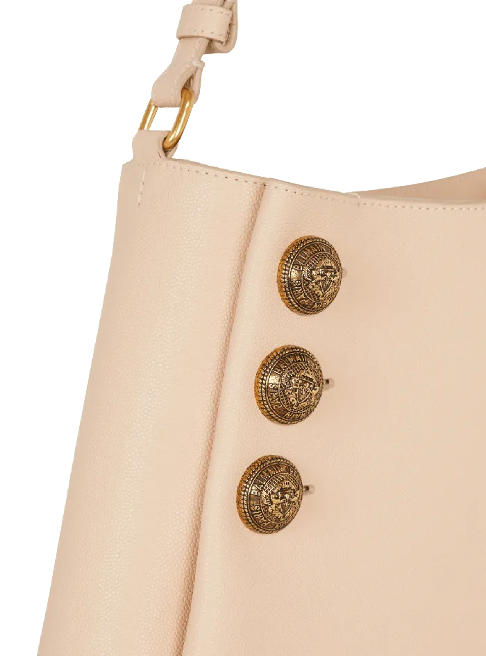Balmain Handbags Women Emblegraveme Handbag In Grained Leather Beige