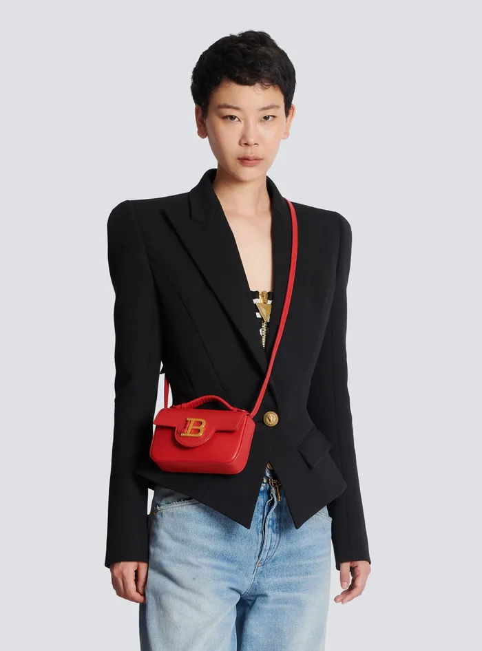 Balmain Handbags Women Smooth Leather BBuzz Mini Bag Red