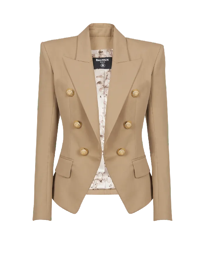 Balmain Jackets And Blazers Women 6button Cotton Jacket Beige