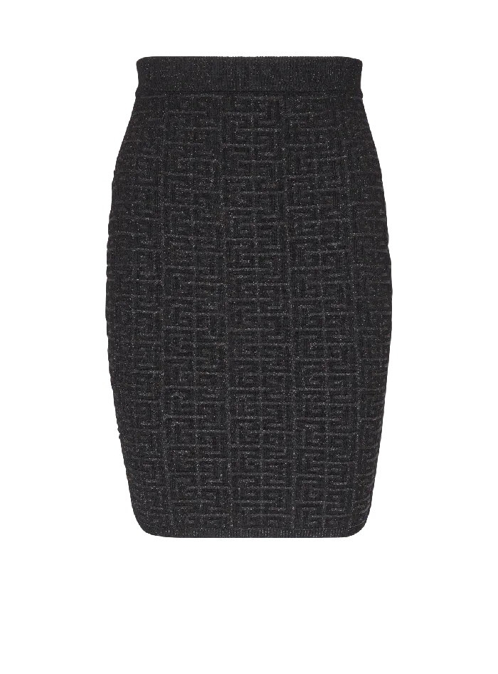 Balmain Skirts Women PB Labyrinth Knit Skirt Black